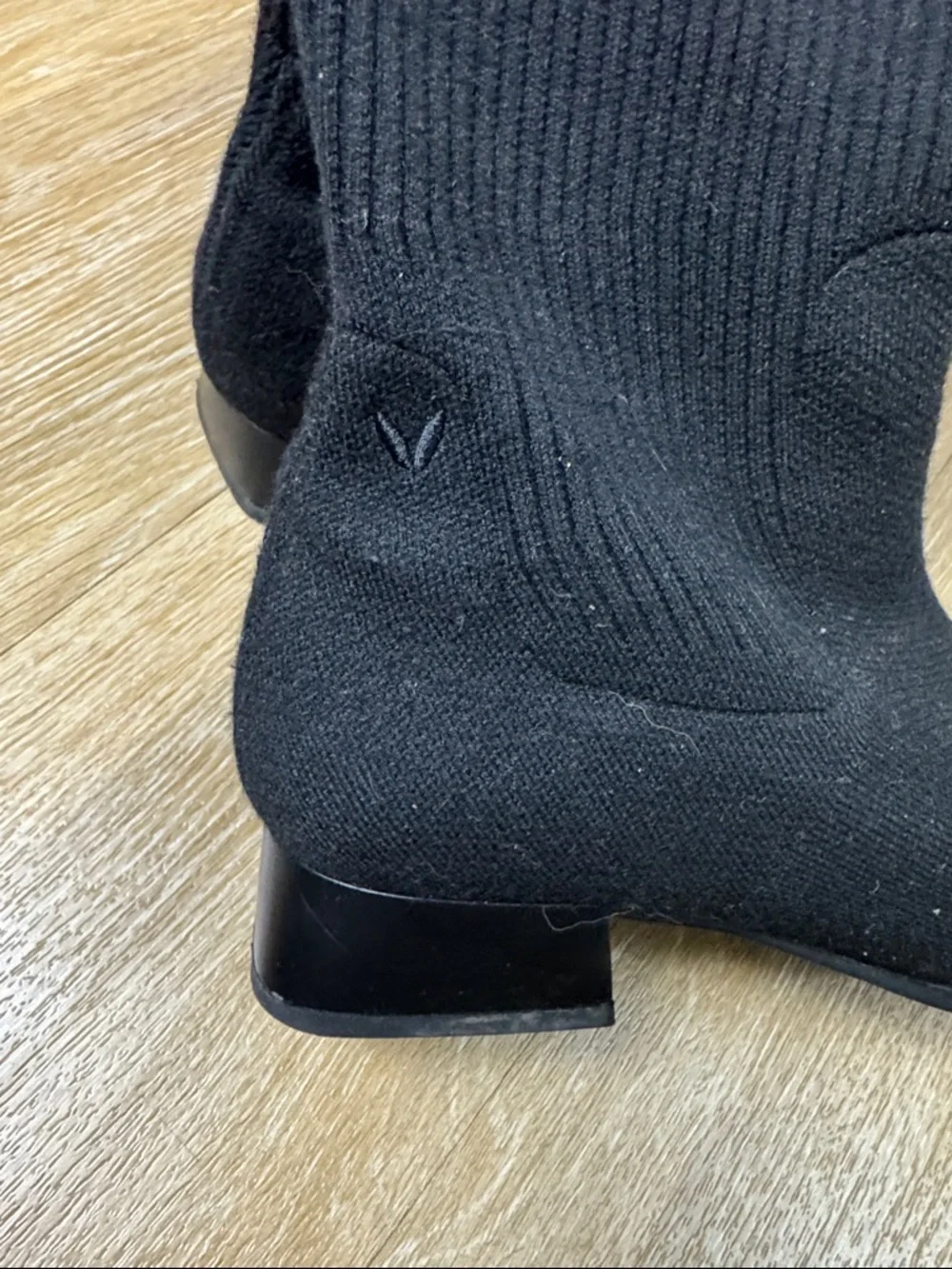 Vivaia Black Knit Sock Knee High Boots size 37.5
